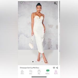 Champagne Swirl Cup Midi Dress